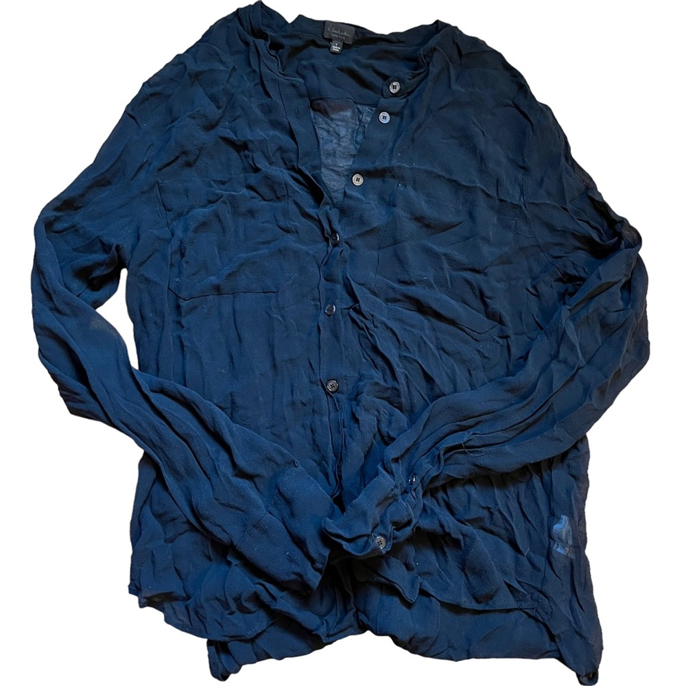 Aritzia babaton black silk blouse size large